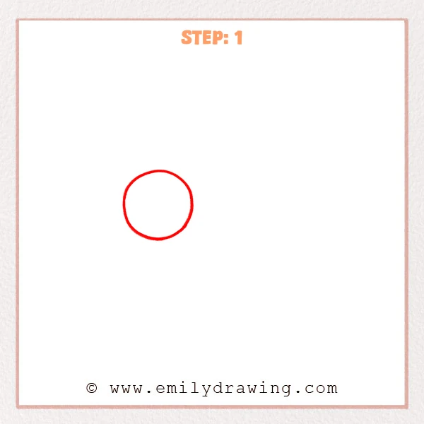how to draw a cartoon sunglasses - A single large circle for the first lens of cartoon sunglasses, drawn slightly left of center.